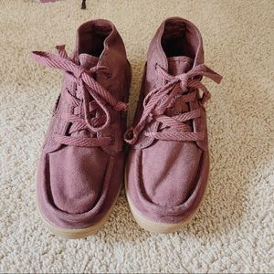 Sanuk womens high top canvas sneaker shoes red